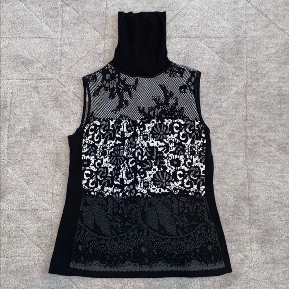 Tahari Turtleneck Brocade Sweater